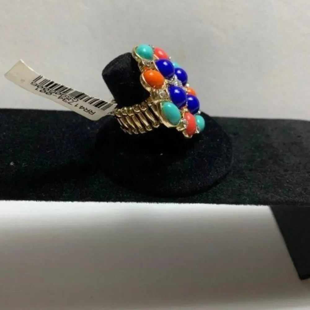 NEW Anthropologie Fashion Ring Multicolor Cluster Gems